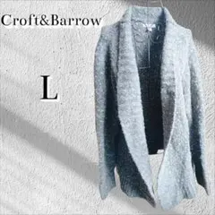 ​【美品】Croft & Barrow グレーニットカーディガンLショールカラー