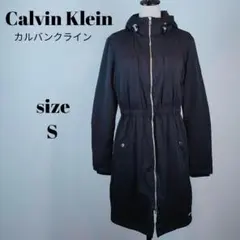 【a1050】Calvin Klein ロング ダウンコート S ロゴ ブラックのサムネイル