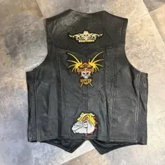 80s~Genuine Leather バイカーベスト ハーレーダビットソンのサムネイル