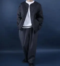 Quilting No Collar Blouson/キルティング ノーカラー