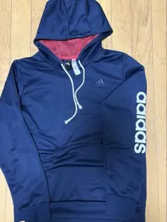adidas パーカー ネイビー 袖ロゴ