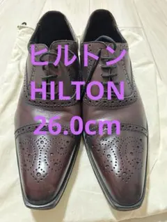 【26.0cm】HILTON ヒルトン ワインレッド レザー ウィングチップのサムネイル