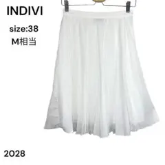 INDIVI　インディヴィ　スカート　ひざ丈　38 おしゃれ　プリーツ