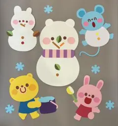 保育　冬　壁面飾り　12月　1月　2月