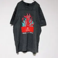 ディストリクト Tシャツ クルーネック 半袖 デビルプリント L 灰色 綿のサムネイル
