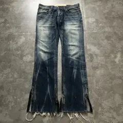 00s RICO hem zip flared denim Y2K カットオフ