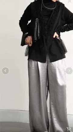 ニットパンツ 白