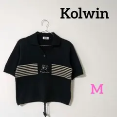 Kolwin　コルウィン　レディース　ゴルフウェア　半袖　ニット　黒　M