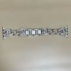 シルバー調 チェーンリンク Apple Watchバンド クロス