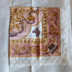 CELINE 花柄ハンカチ ピンク