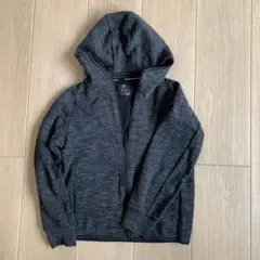 ユニクロ　ウルトラストレッチドライスウェットフルジップパーカ　グレーブラック