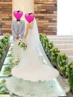 ロング ウェディングベール 2層 ベールダウン 結婚式 ブライダル