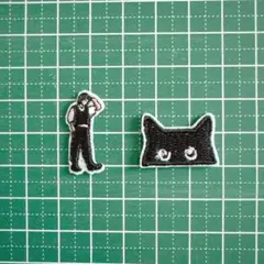 ボムカフェ BTS SUGA センイル限定ワッペン&黒猫ワッペンセット