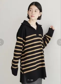 AMERICAN HOLIC バイパチ襟付きニットチュニック　8月中旬処分予定のサムネイル