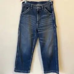 GU ジーユー ペインター ワイドデニム パンツ M ブルー コットン100%のサムネイル