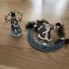 サンタクロースと雪だるまのクリスマス装飾