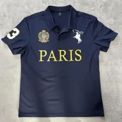 MANFINITY ネイビー PARIS ポロシャツ Lサイズ