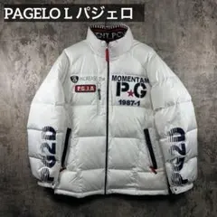 PAGELO ダウンジャケット 白 ビッグロゴ ストリート　パジェロ
