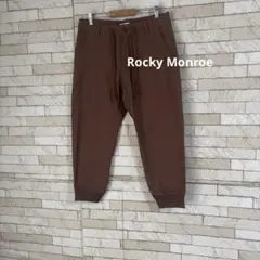 Rocky Monroe リネン ジョガーパンツ 麻 混合 メンズ ブラウン