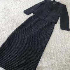 VESTIDO セットアップ スーツ ロング スカート ボーダー ネイビー M
