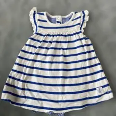 PETIT BATEAU 一体型　ストライプロンパース　67センチ