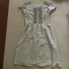 sunauna 半袖ワンピース ベージュ