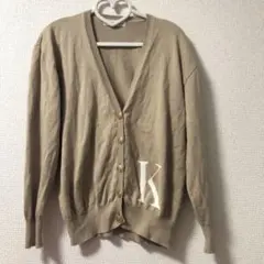 カネコイサオ　KANEKOISAO綿100% カーディガン　ベージュ　モチーフ カネコイサオ KANEKOISAO綿100% カーディガン ベージュ モチーフ