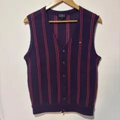 PEARLY GATES 紫赤ストライプ ベスト