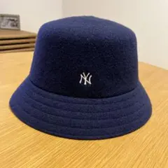 ニューエラ　ネイビー 秋冬バケットハット