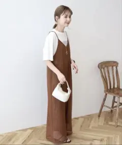 レースキャミサロペット ブラウン Mサイズのサムネイル