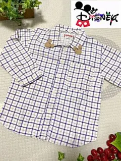 ミッキー★ネルシャツ★チェックシャツ★ミキハウス風90/95★ディズニー