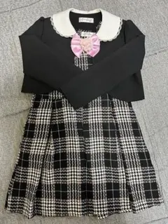 キッズ フォーマル ワンピース ボレロ セットアップ 千鳥格子 130cm