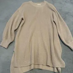 GLOBAL WORK ベージュ ニットワンピース Lサイズ