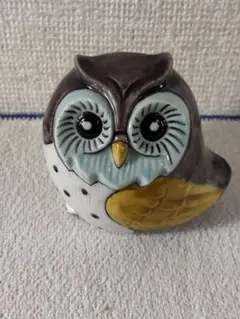 フクロウ 梟 置物 オブジェ 陶器製 インテリア 縁起物