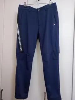 ストレッチ素材 ネイビー ゴルフパンツ冬用