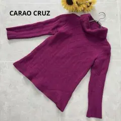 ⑨61 CARA O CRUZ 毛100% タートルネックニット 2 ピンク紫のサムネイル