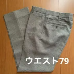 グレー チェック柄 スラックス ウエスト79