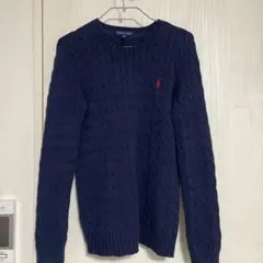 POLO RALPH LAUREN コットンケーブルニット ネイビー M