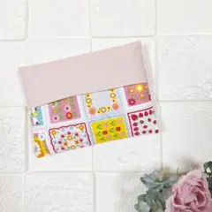 うしろポケット付き　ポケットティッシュケース　レトロ　ハンドメイド