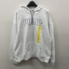 PUMA レディース パーカー XS プルオーバー ロゴ ホワイト