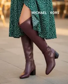 新品!MICHAEL KORS ELLAブロックヒールブーツ定価71,500円