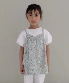 サイズ120★【セットアイテム】フラワープリントチュニック＆Tシャツ