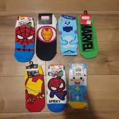 キッズ靴下 7足セット スパイダーマン アイアンマン