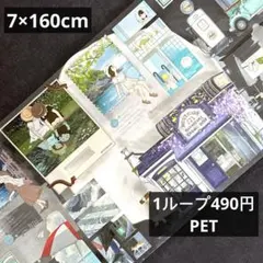海外マステ 1.6m 切り売りmoodtape.夏末的云与旧雨人物 A7286のサムネイル