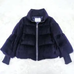 美品☆21AW☆アナイ アルパカ シャギー ダウンコート ネイビー 34 ANAYI（アナイ）の「アルパカシャギーダウンコート（ダウンジャケット