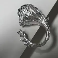 ユニークなシルバーリング フリーサイズ