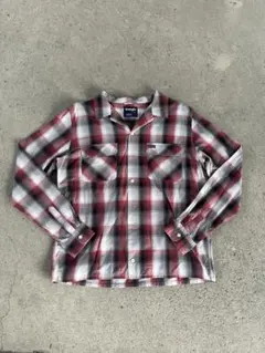 【Wrangler】オープンカラーチェックシャツ 開襟シャツ 【Lサイズ】