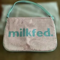 milkfed. スパンコール ポーチ ピンク ミントのサムネイル