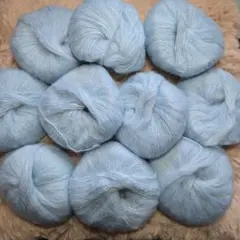 モヘア毛糸　編み物　10玉　手芸　250g　アイスブルー