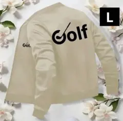 【新品/Lサイズ】レディース ゴルフウェア ジップアップ ジャケット ベージュ